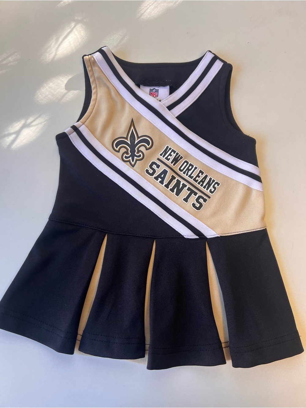 NFL New Orleans Saints Girls Black & Gold Cheer Dress Baby Toddler Sz 12M